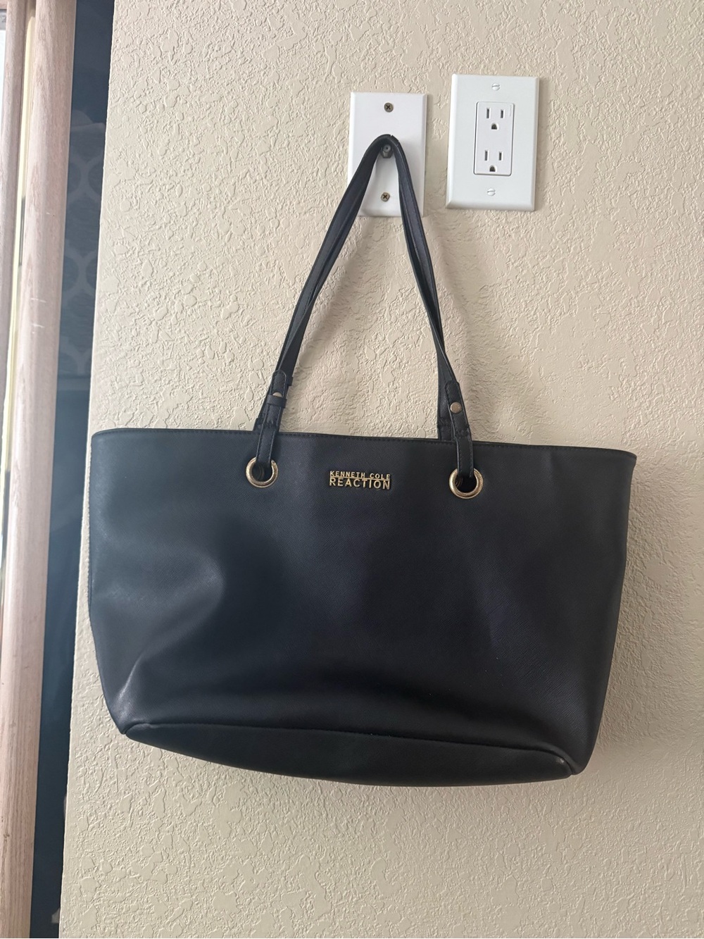 Kenneth Cole Reaction Black Tote with Gold Hardware